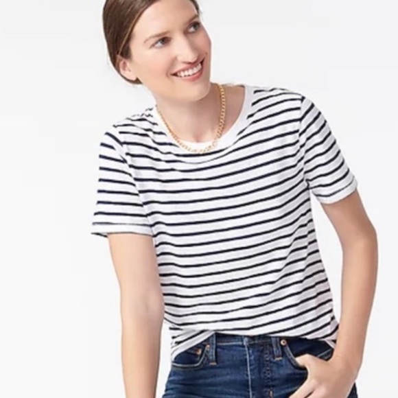 Jcrew vintage cotton crewneck tee stripes - Picture 1 of 5